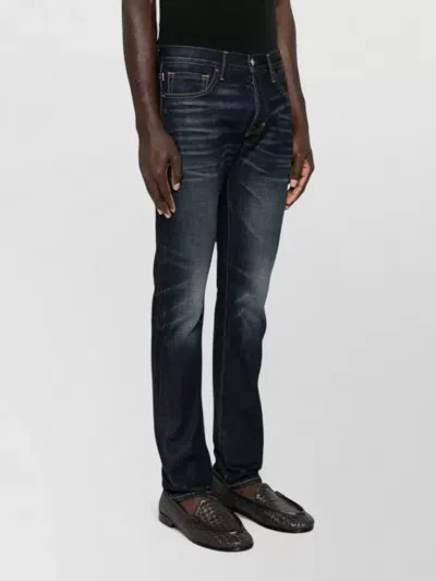 Tom Ford Selvedge Denim Slim-fit Jeans In Gray