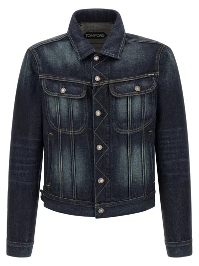 Tom Ford Selvedge Icon Jacket In Dark Blue