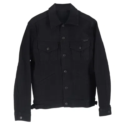 Tom Ford Selvedge Jacket With Pockets In Black Cotton Denim