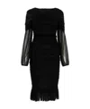 Tom Ford Semi-sheer Midi Dress In Black