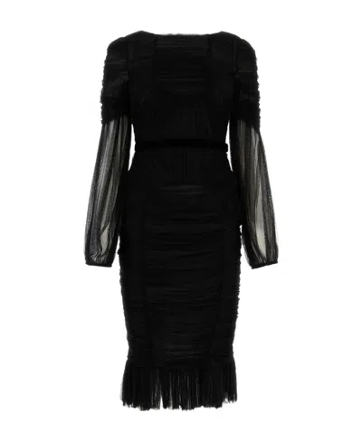 Tom Ford Semi-sheer Midi Dress In Black