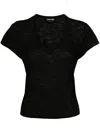 Tom Ford Semi-sheer Mélange T-shirt In Schwarz