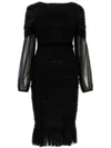 Tom Ford Semi-sheer Midi Dress In Black