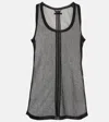 Tom Ford Ribbed Sheer Tank Top In Black