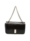 Tom Ford Semi Shiny Printed Python Chain Shoulder Bag In Brown
