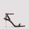 Tom Ford Semi Shiny Printed Python Padlock Pointy Naked Sandal In Multi