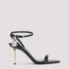 Tom Ford Semi Shiny Printed Python Sandal In Black