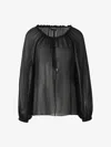 Tom Ford Semi-transparent Silk Blouse In Black