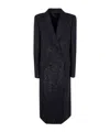 Tom Ford Sequined Wool Blend Crepe Double Breasted Coat Clothing In Black