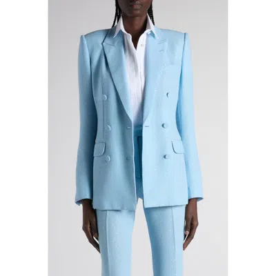 Tom Ford Sequin Embellished Double Breasted Jacket In Blue