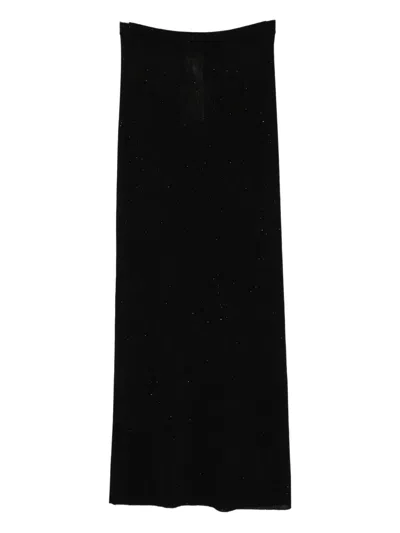 Tom Ford Sequin-embellished Ribbed Skirt In Black