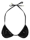 Tom Ford Sequin-embellished Triangle Bikini Top In Black