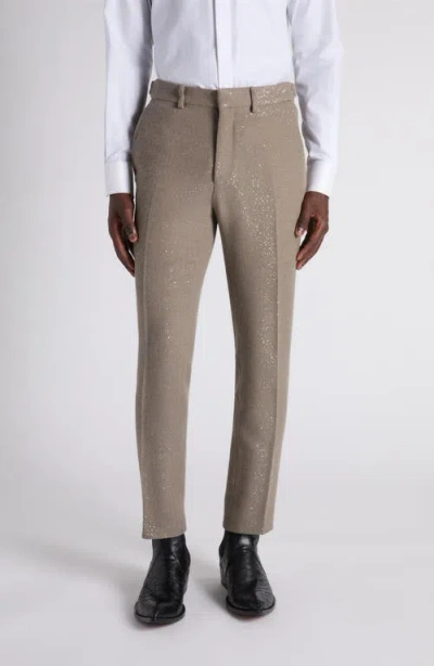 Tom Ford Sequin Light Bouclé Flat Front Pants In Neutral