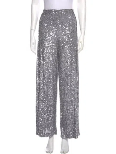 Pre-owned Tom Ford Sequin Wide Leg Pants In Silver