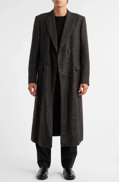Tom Ford Sequined Light Bouclé Double Breasted Topcoat In Gold