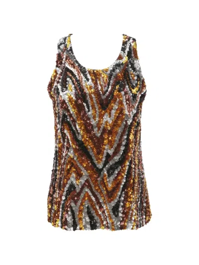 Tom Ford Sequined Patterned Top In Multi