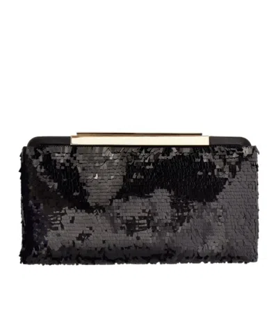 Tom Ford Sequined Satin Clutch In Black