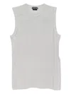 Tom Ford Sequined Crew Neck Sleeveless Ribbed Top In Gray
