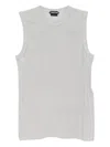 Tom Ford Sequined Crew Neck Sleeveless Ribbed Top In Gray