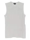 Tom Ford Sequined Crew Neck Sleeveless Ribbed Top In Gray