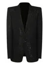 Tom Ford Sequined Wool Blend Crepe Single Breasted Jacket Clothing In Black