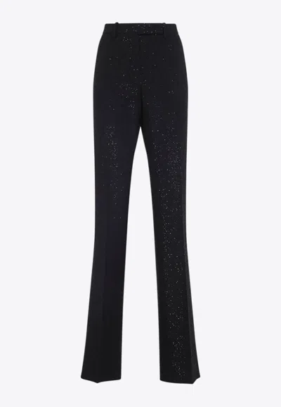 Tom Ford Sequined Wool Pants In Black