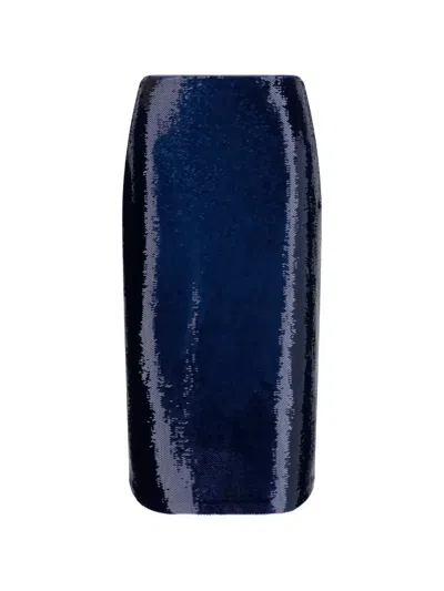 Tom Ford Sequin-embellished Pencil Skirt In Blue