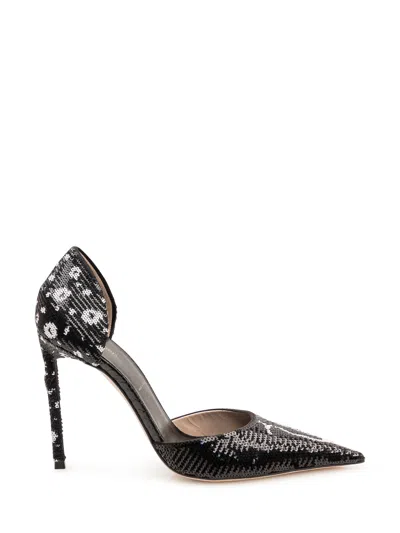 Tom Ford Sequin-embroidered Pointed-toe Pumps In Black White