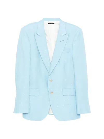 Tom Ford Sequinned Bouclé Blazer In Blue