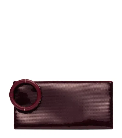 Tom Ford Sequinned Ring Clutch Bag In Burgundy