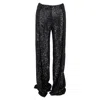 Tom Ford Sequinned Wide-leg Trousers In Black Polyester
