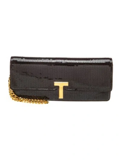 Pre-owned Tom Ford Sequins Clutch In Black