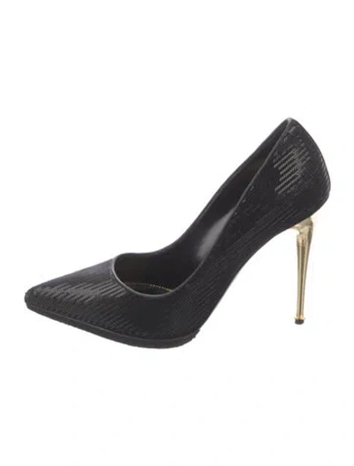 Pre-owned Tom Ford Sequins Printed Pumps In Black
