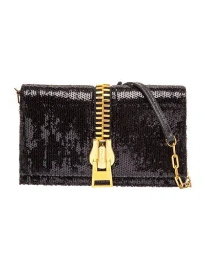 Pre-owned Tom Ford Sequins Shoulder Bag In Black
