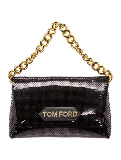 Pre-owned Tom Ford Sequins Top Handle Bag In Black