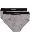 Tom Ford Two-pack Stretch-cotton And Modal-blend Briefs In Gray