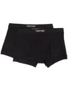 Tom Ford Set Of 2 Logo-waistband Cotton Boxer Briefs In Black