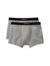 Tom Ford Set Of 2 Logo-waistband Cotton Boxer Briefs Clothing In Gray