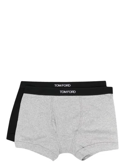 Tom Ford Set Of 2 Logo-waistband Cotton Boxer Briefs Clothing In Multi