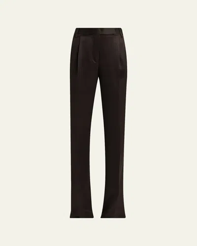 Tom Ford Sharp Grain De Poudre Straight-leg Trousers In Black