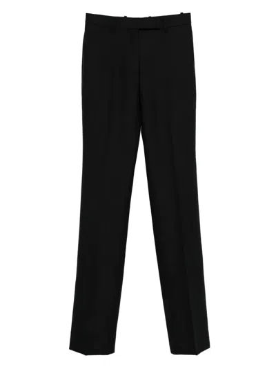 Tom Ford Sharp Herringbone Tailored Straight Leg Trousers In Black