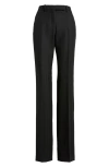 Tom Ford Sharp Herringbone Tailored Straight Leg Virgin Wool Trousers In Black