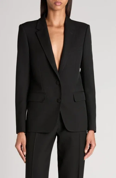 Tom Ford Sharp Shoulder Wool Grain De Poudre Jacket In Black