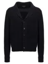 Tom Ford Cashmere Knit Sweater With Buffalo Horn Buttons And Shawl Collar