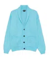 Tom Ford Mens Air Blue Shawl-collar Regular-fit Cashmere Cardigan In Blue