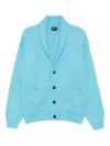 Tom Ford Mens Air Blue Shawl-collar Regular-fit Cashmere Cardigan In Blue