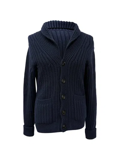 Pre-owned Tom Ford Shawl-collar Cardigan In Blue