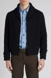 Tom Ford Cashmere Knit Sweater With Buffalo Horn Buttons And Shawl Collar In Hb906 Midnight Navy