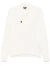 Tom Ford Knitwear With Shawl Collar And Button Detail In Neutral