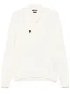Tom Ford Knitwear With Shawl Collar And Button Detail In Neutral